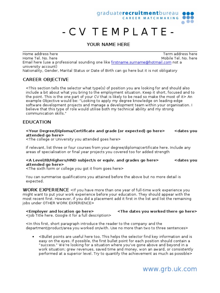 CV Format | PDF