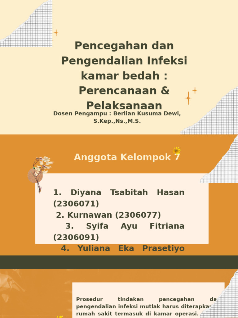 Kelompok 7 Pencegahan Dan Pengendalian Infeksi Kamar Bedah