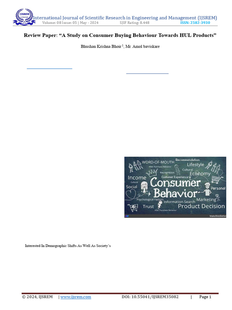 Consumer Behavior Study on HUL Products | PDF | Consumer Behaviour ...