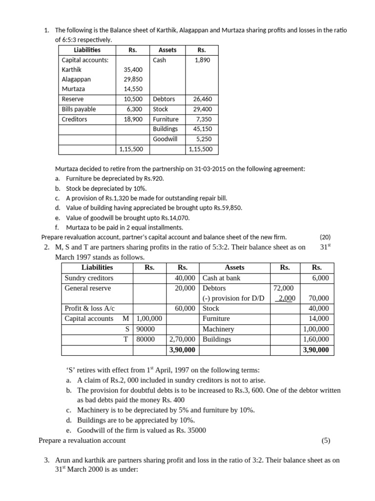ACC partnership | PDF | Balance Sheet | Goodwill (Accounting)