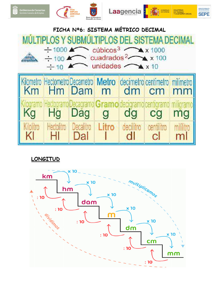 Ficha Nº6 - Sistema Métrico Decimal. | PDF