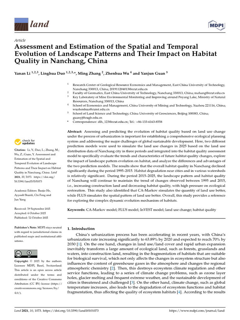Assessment and Estimation of The Spatial and Tempo | PDF | Markov Chain ...