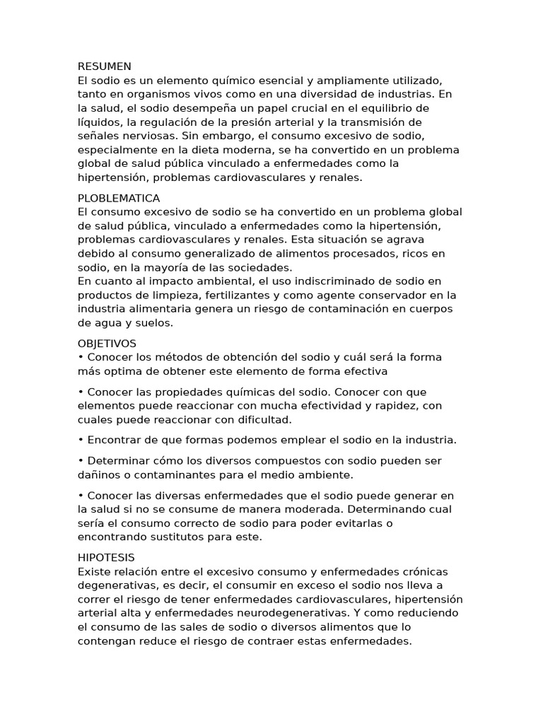 Impacto del sodio en salud y medio ambiente | PDF | Sodio | Agua