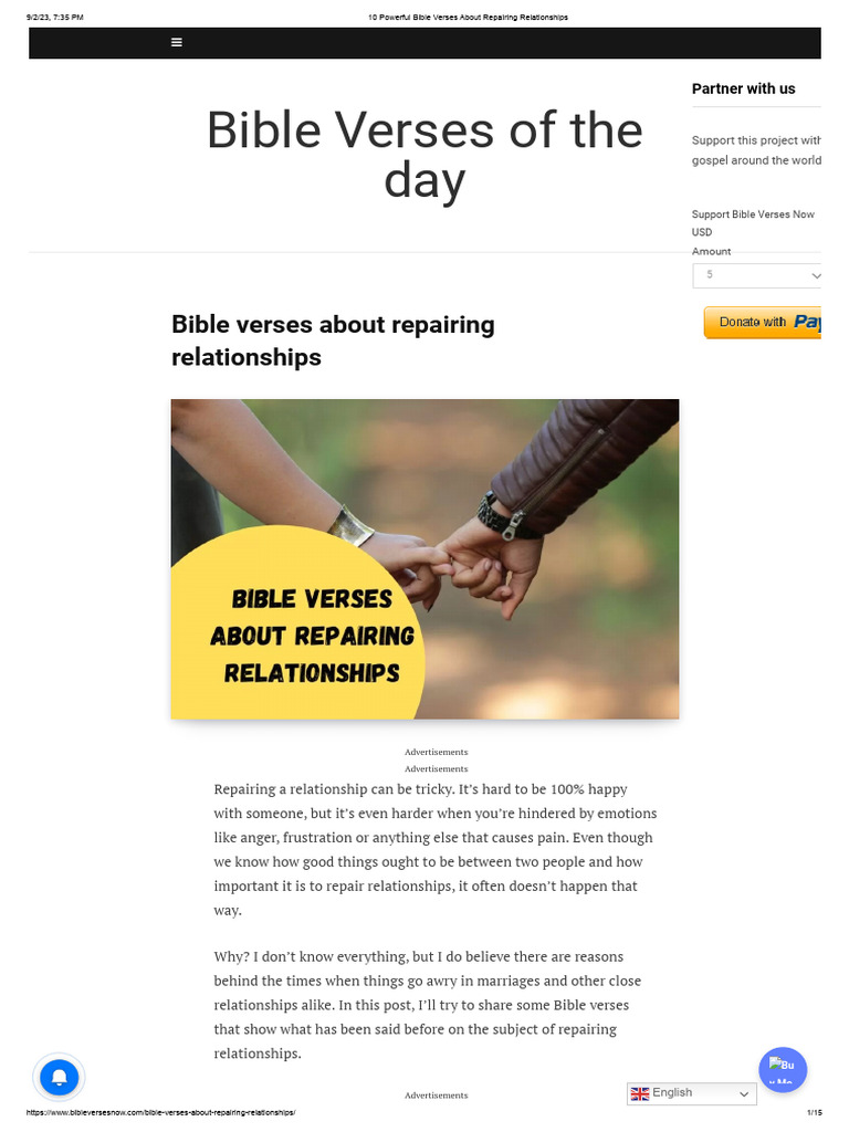 Bible Verses About Repairing Relationships With Boyfriend