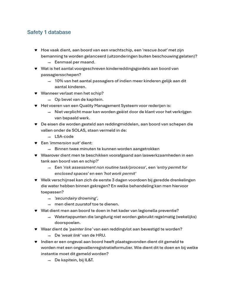 Safety 1 Database | PDF