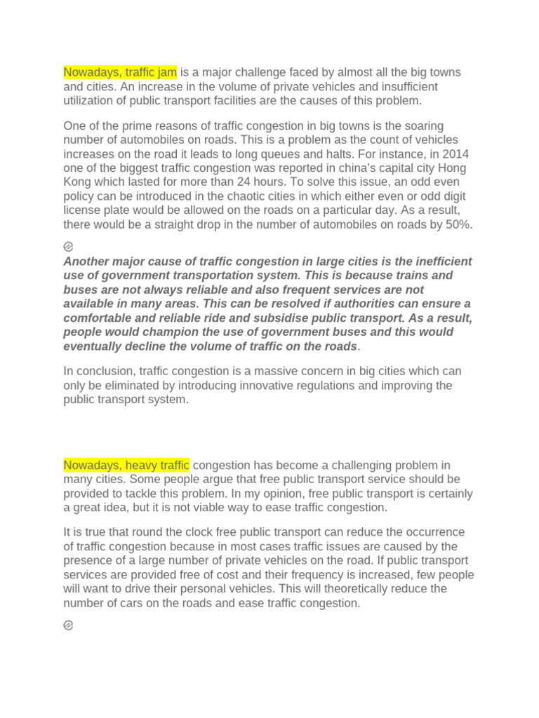 Urban Traffic Solutions | PDF | Public Transport | Traffic Congestion