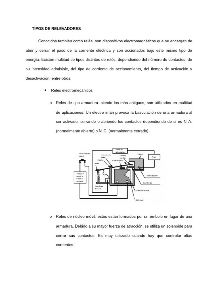 Tipos de Relevadores | PDF | Relé | Inductor