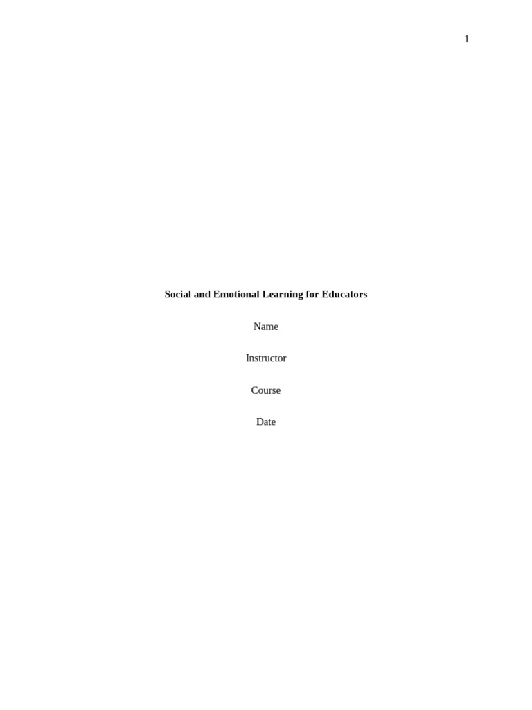 Social And Emotional Learning For Educators Done Pdf Attachment