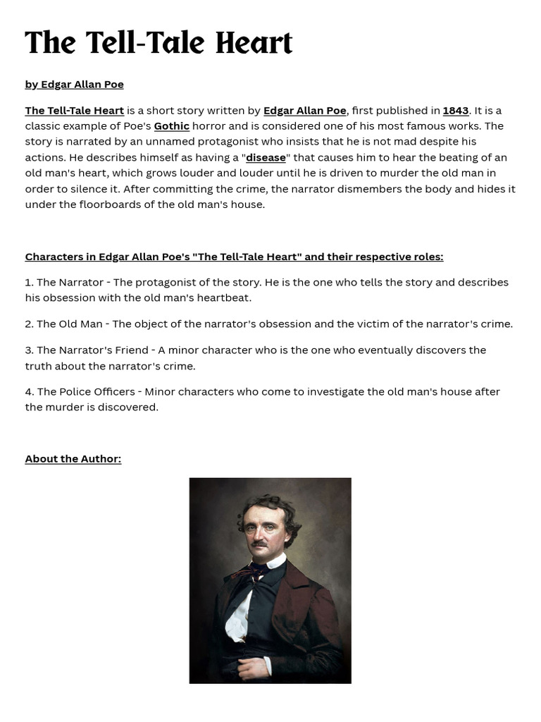 The Tell-Tale Heart - 20241105 - 230545 - 0000 | PDF | General Fiction