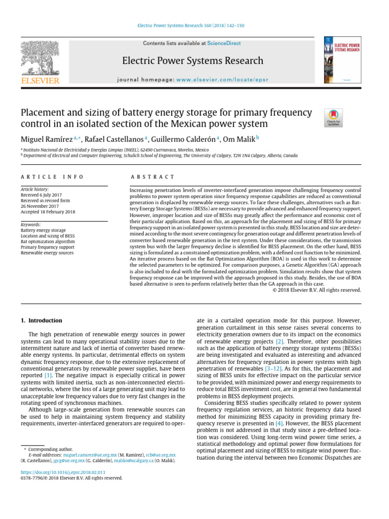 Battery Storage for Frequency Control | PDF | Electrical Grid ...