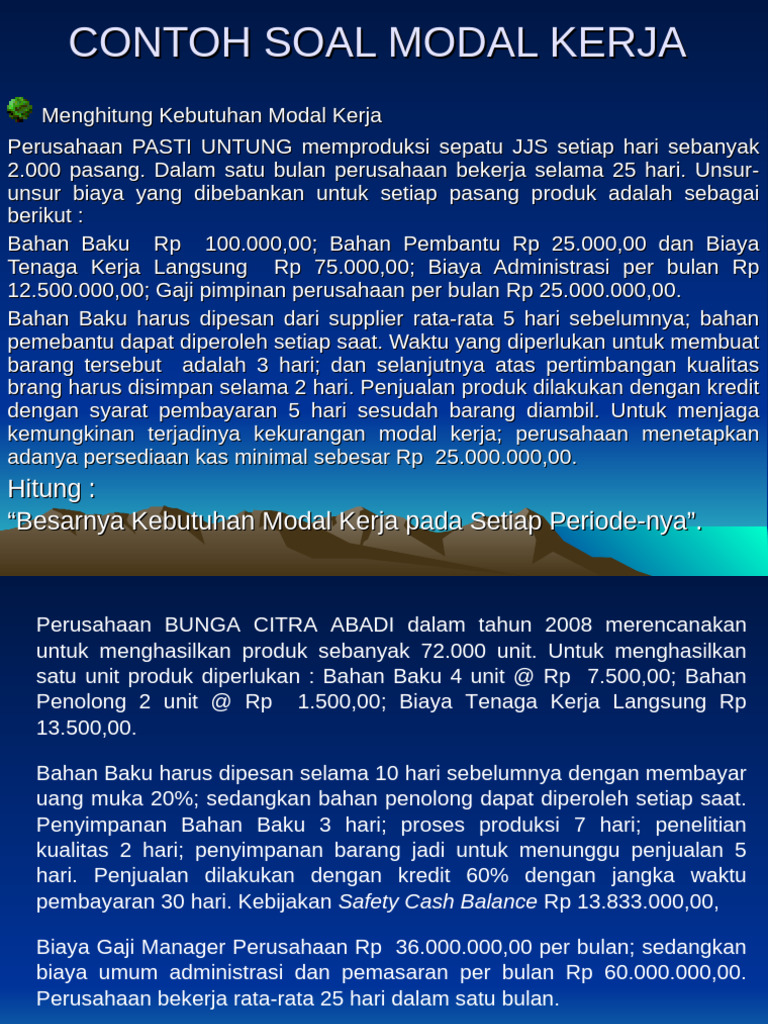 Contoh Soal Manajemen Modal Kerja | PDF | Bisnis