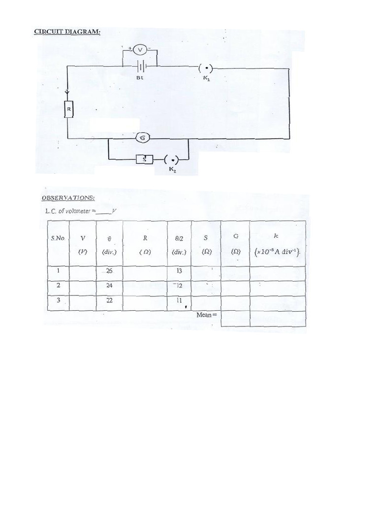 Galvanometer Resistance & Figure of Merit | PDF | Science & Mathematics