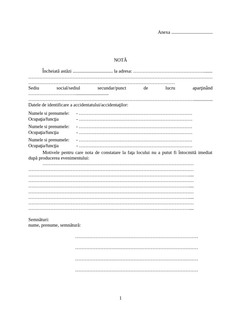 Nota de Constatare La Fata Locului Draft | PDF