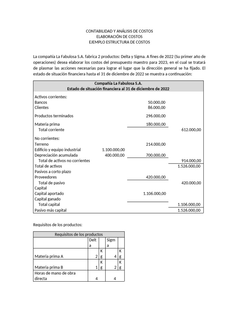Ejercicio Costos y Presupuestos | PDF | Presupuesto | Economias