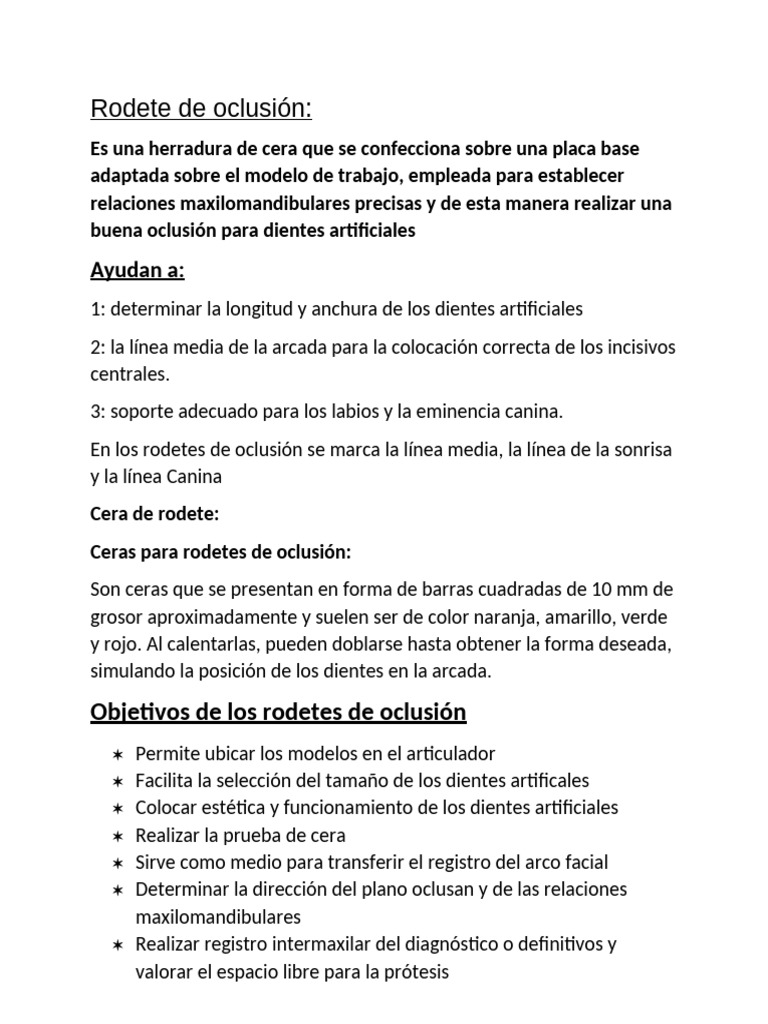 Guia Rodete de Oclusión | PDF