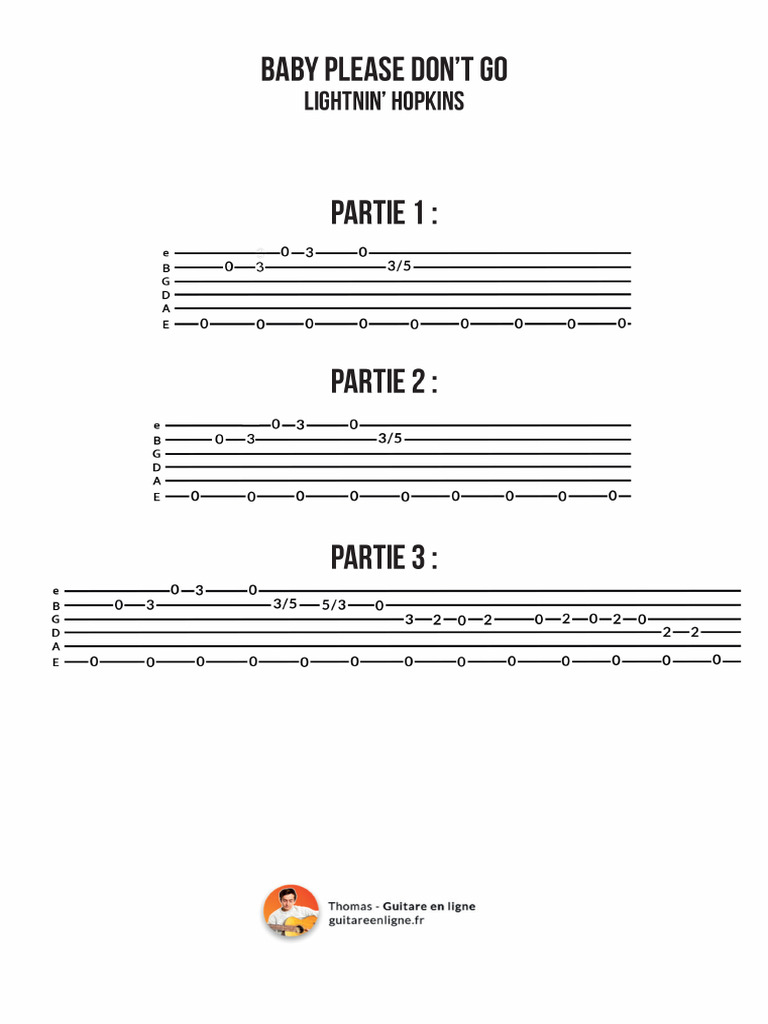 Baby please don t go tablature pdf