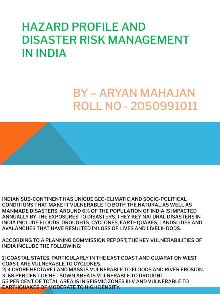 Disaster Risk Management in India | PDF | Natural Disasters | Tropical ...