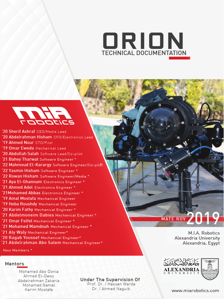 M.I.A. Robotics: Orion ROV Overview | PDF | Buoyancy | Spacecraft ...