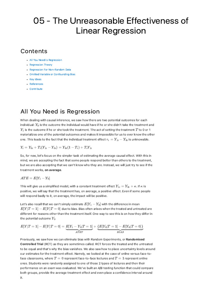 05 the unreasonable effectiveness of linear regression causal