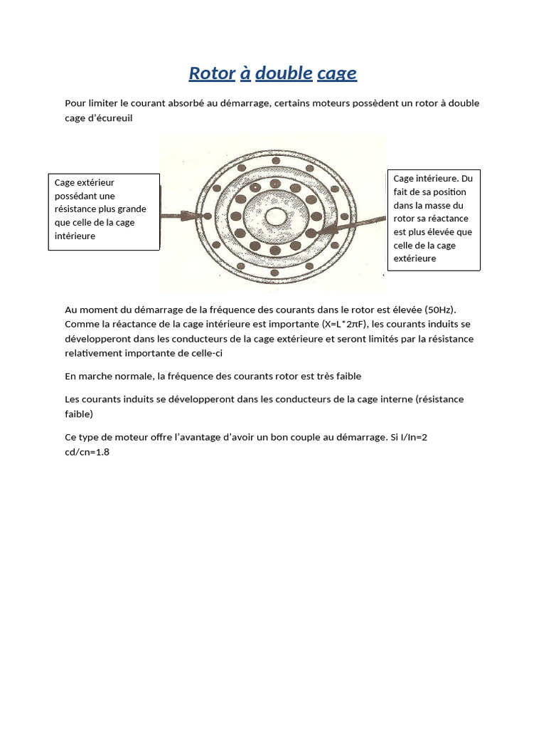 Rotor à double cage d'écureuil expliqué | PDF