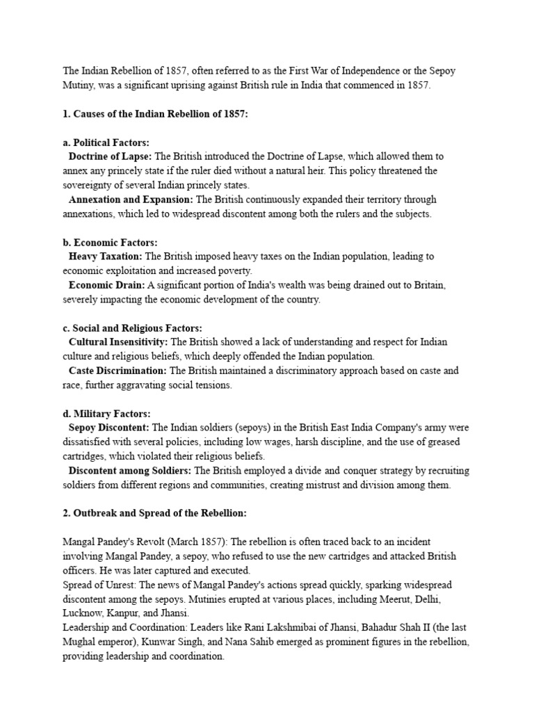 Lecture 3. The War of 1857 | PDF | Indian Rebellion Of 1857 | British Raj