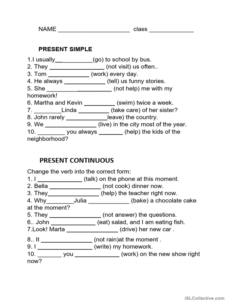 Present Simple and Present Continuous | PDF | Language Arts & Discipline