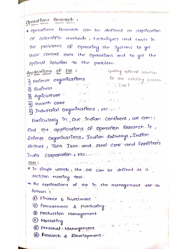 OR Notes | PDF