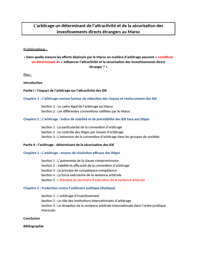 Arbitrage et attractivité des IDE au Maroc | PDF | Finance et gestion ...