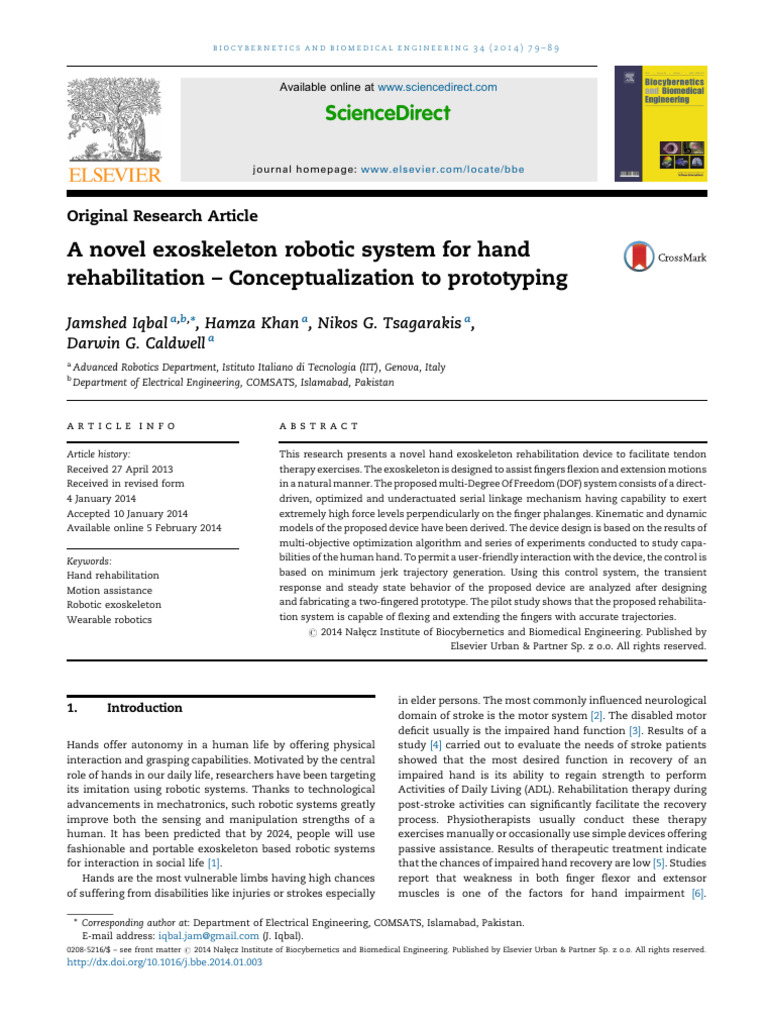 Hand Exoskeleton for Rehabilitation | PDF | Physical Therapy | Force