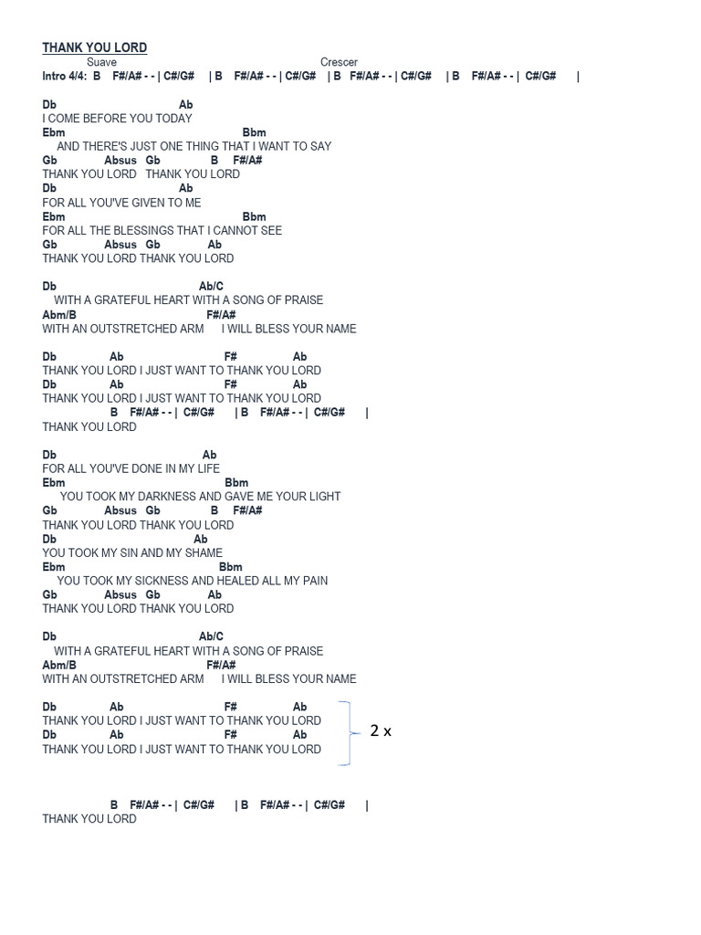 Thank You Lord - Música Thanksgiving | PDF | Language Arts & Discipline