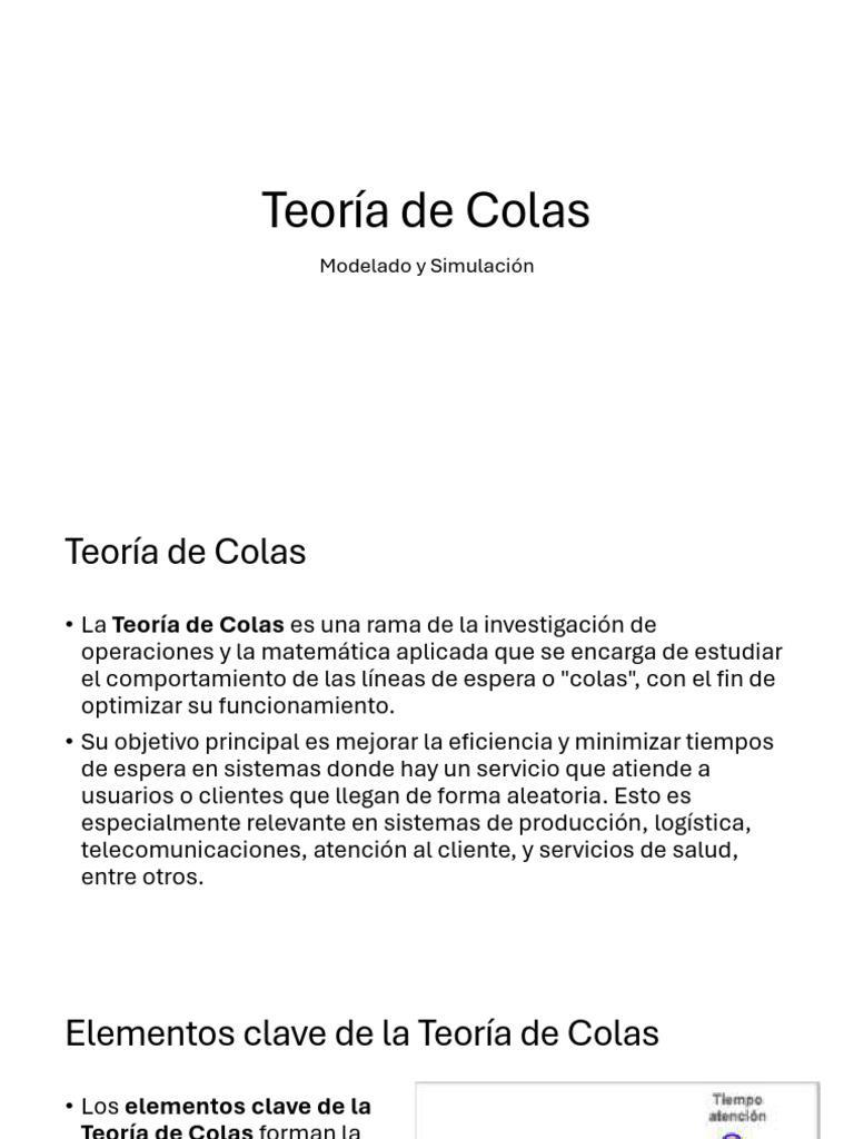 Introducción a la Teoría de Colas | PDF | Matemáticas Aplicadas