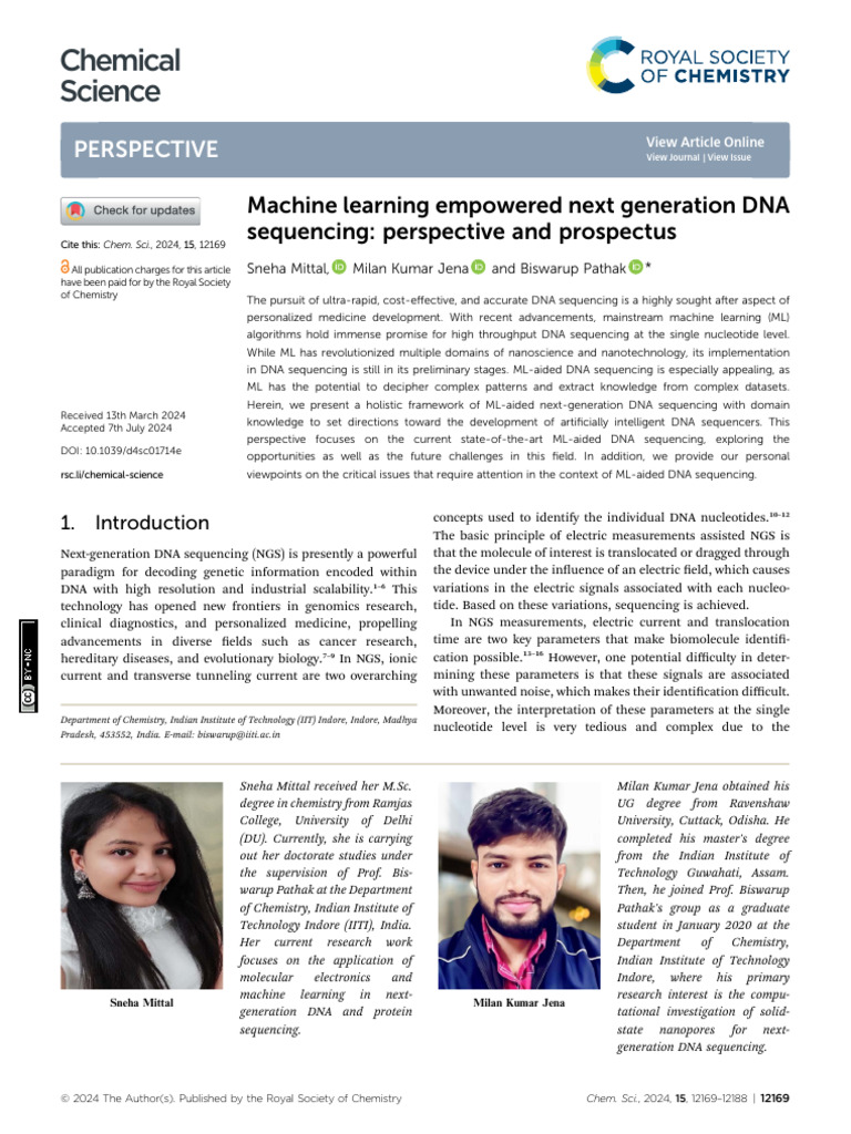 Machine learning empowered next generation DNA sequencing - perspective ...