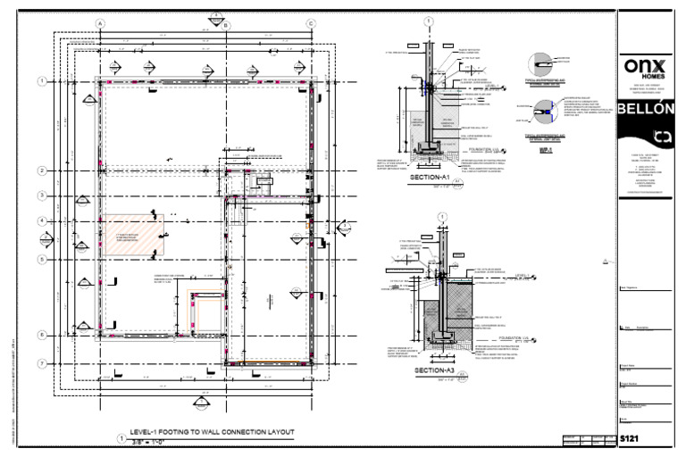 S121-Level-1 Footing To Wall Connection Layout | PDF | Building ...