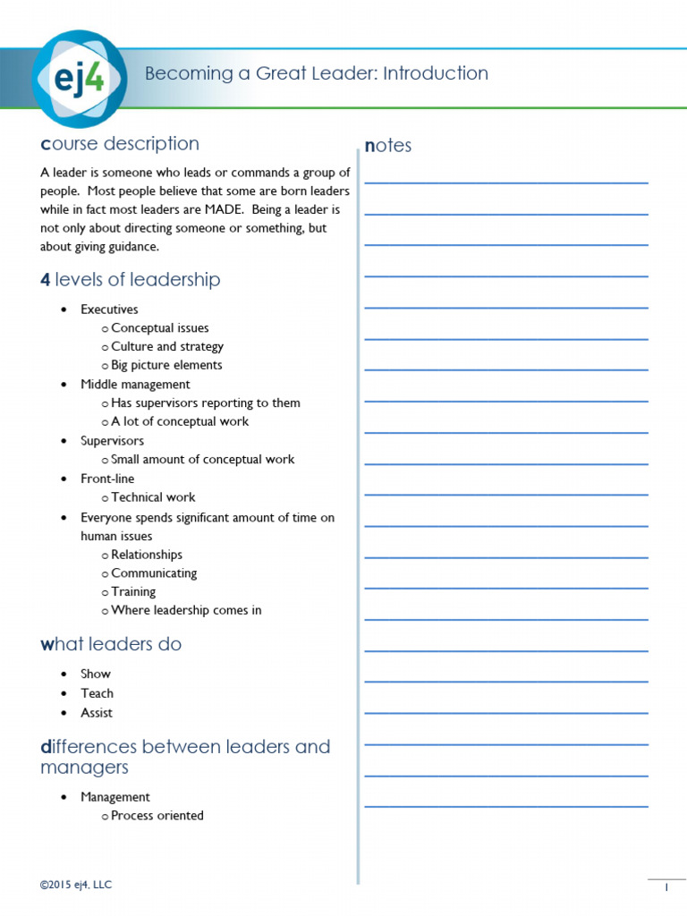 Becoming A Great Leader: Introduction: o o o o o o o | PDF | Leadership ...
