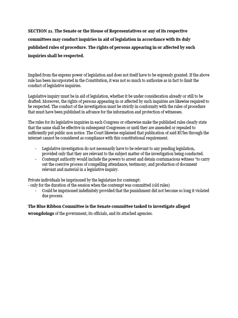 Legislative Inquiry and Executive Powers | PDF | Pardon | American ...