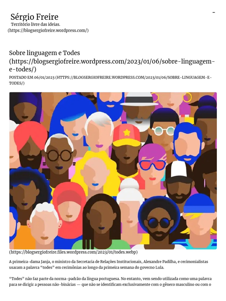 Linguagem Inclusiva: O Uso de "Todes" | PDF | Gênero | Estudos de Gênero