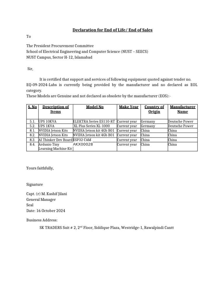 Declaration For End of Life - Updated | PDF