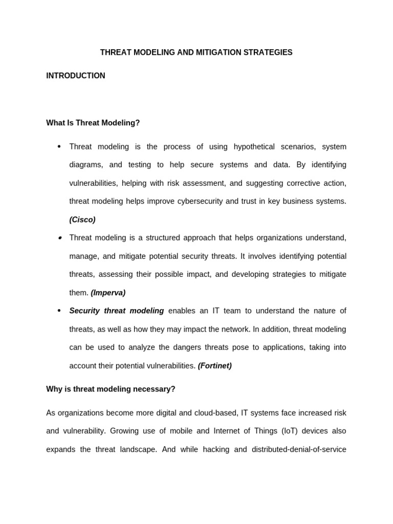 Threat Modeling and Mitigation Strategies | PDF | Threat (Computer ...