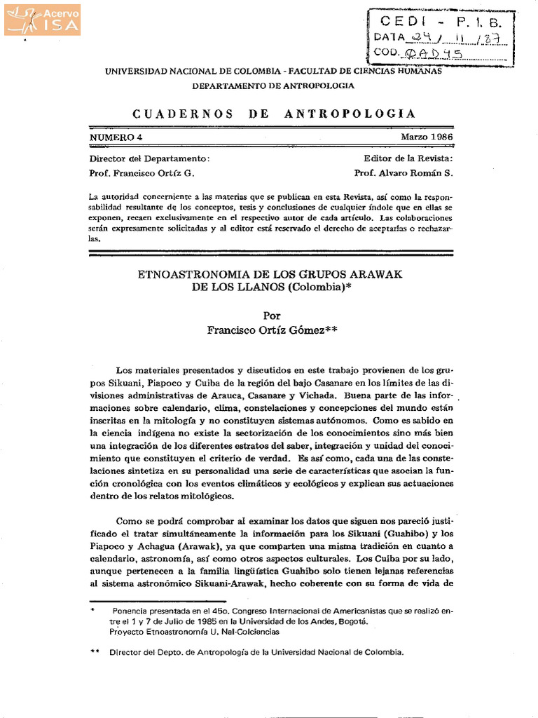 Etnoastronomnia Arawak | PDF
