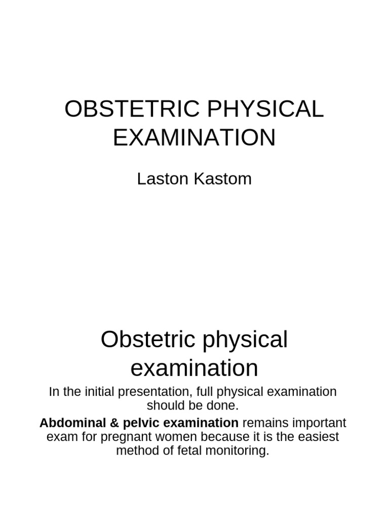 8 Obstetric Physical Examination 2 Pdf Pelvis Abdomen