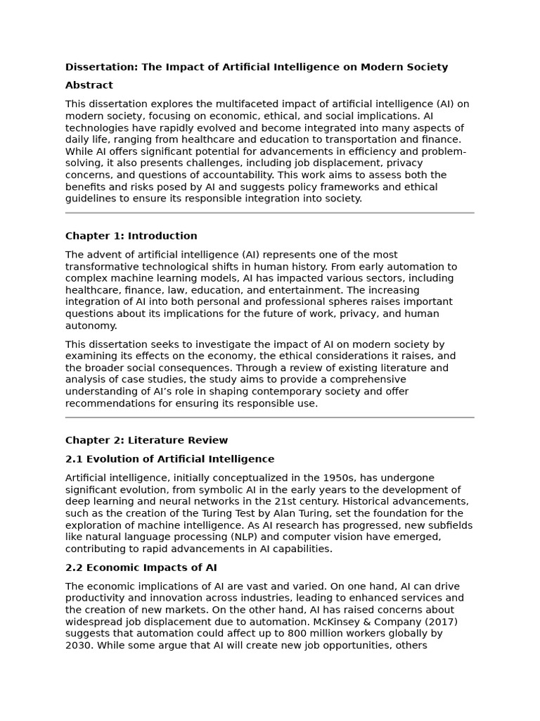 AI's Impact on Modern Society | PDF | Artificial Intelligence ...