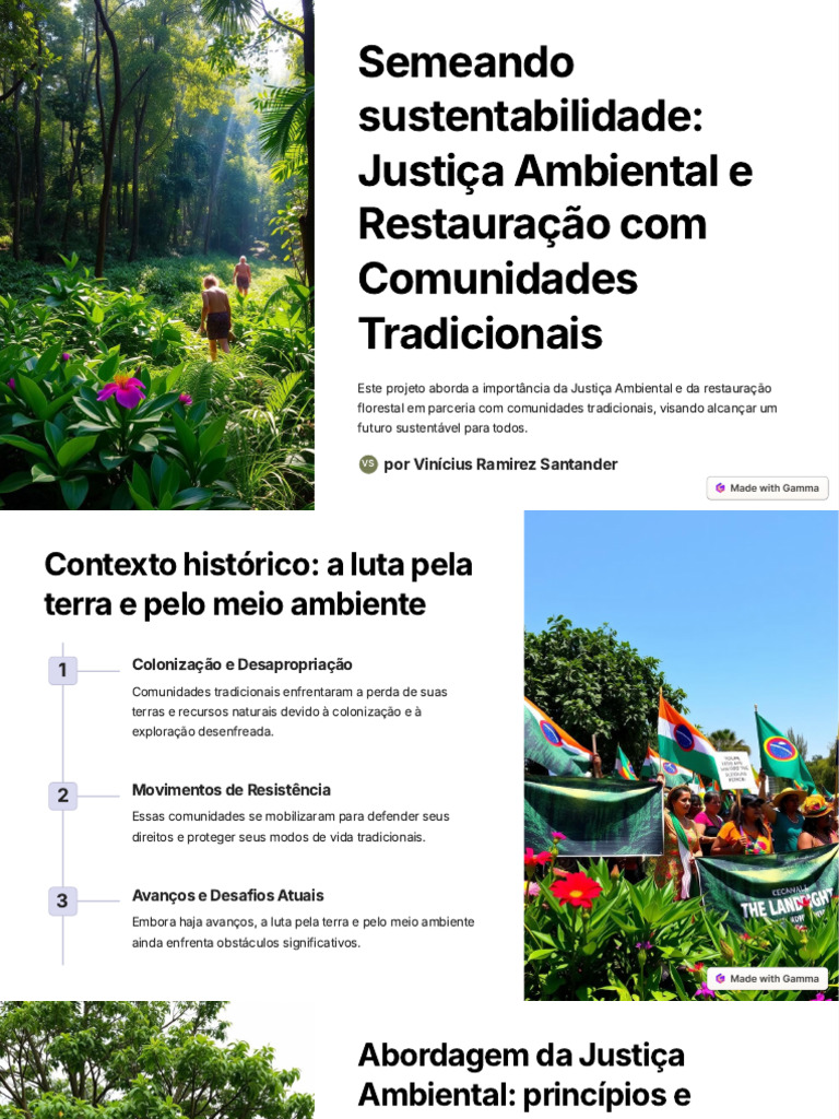Justiça Ambiental e Restauração Sustentável | PDF | Sustentabilidade ...