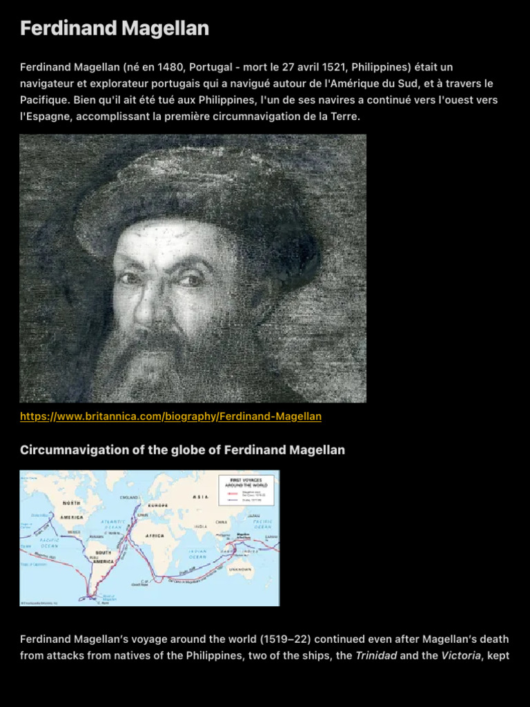 Biographie de Ferdinand Magellan | PDF