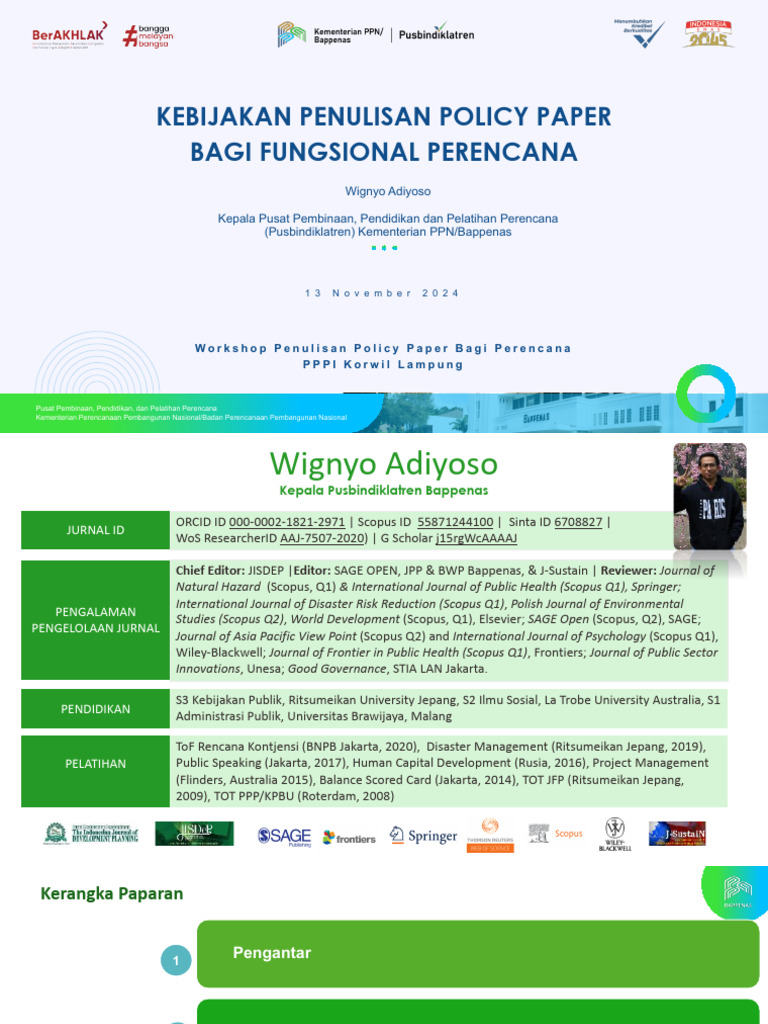 Kebijakan Penulisan Policy Paper Perencana | PDF