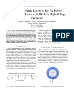 Using Dielectric Losses To De-Ice Power Transmission Lines With 100 KHZ High-Voltage Excitation