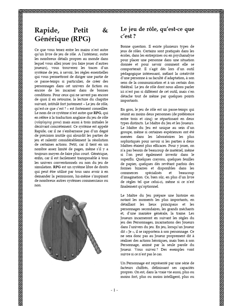 Introduction au système RPG de jeu de rôle | PDF | Dé | Jeux de rôles