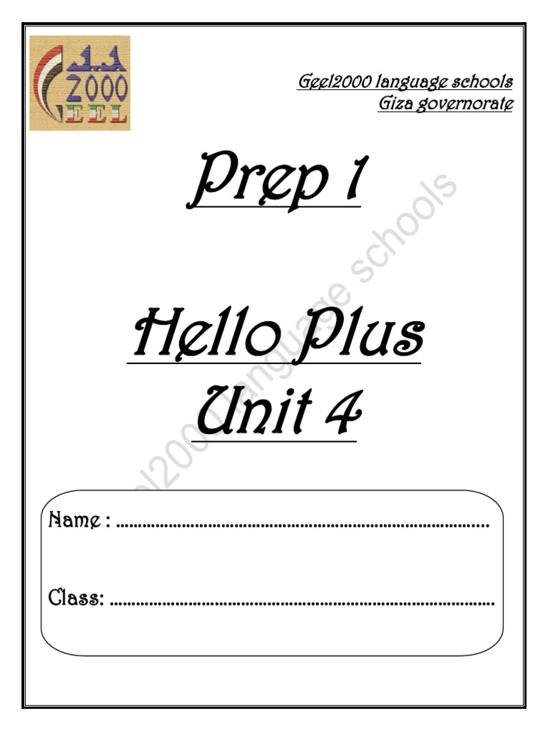 Hello Plus Prep 1 Unit 4 Overview | PDF | Grocery Store | Foods