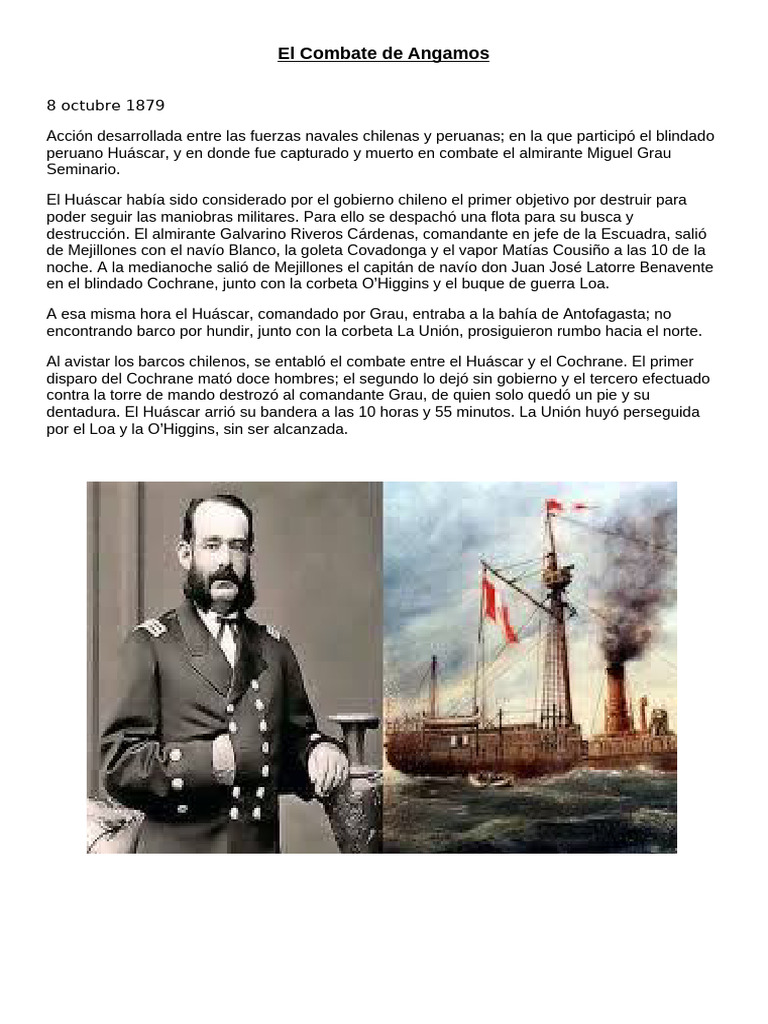 El Combate de Angamos | PDF | Guerra Naval