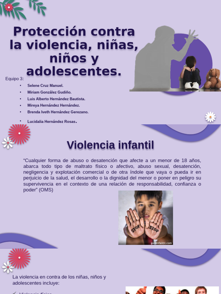 Proteccion Contra La Violencia de Las Niñas, Niños y Adolescentes | PDF ...