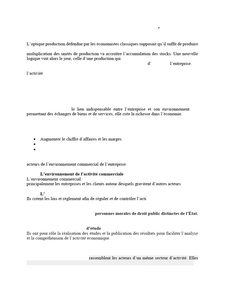 Décrypter la Fonction Commerciale | PDF | Franchise (réseau commercial ...